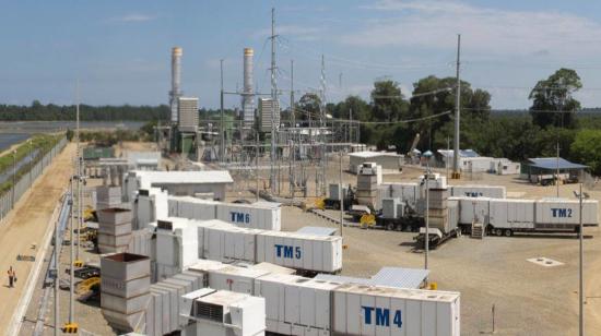 Vista panorámica de la central de termoelectricidad Termogas Machala, que produce electricidad con gas natural. Foto de Archivo de Celec del 21 de enero de 2015.