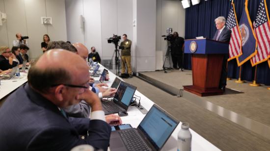 Jerome Powell, presidente de la Reserva Federal, en una rueda de prensa, el 21 de septiembre de 2022.