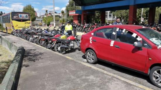 Vehículos robados que identificó la AMT y la Policía, en Quito, el 5 de mayo de 2023.