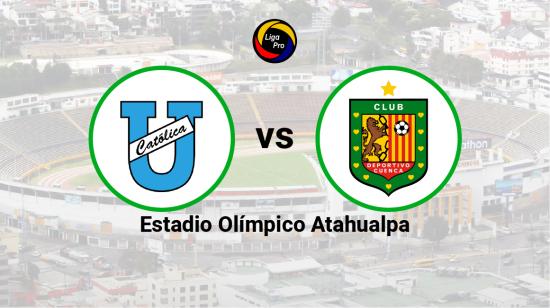 Universidad Católica se enfrenta a Deportivo Cuenca en el estadio Olímpico Atahualpa, el 6 de mayo de 2023.