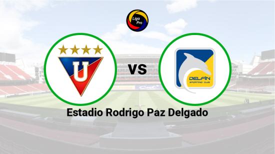 Liga de Quito se enfrenta a Delfín en el estadio Rodrigo Paz Delgado, el 8 de mayo de 2023.