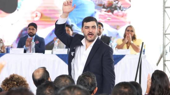 El alcalde electo de Guayaquil, Aquiles Álvarez, durante la entrega de credenciales en el Palacio de Cristal, el 9 de mayo de 2023. 