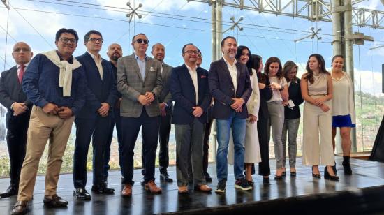 El alcalde de Quito, Pabel Muñoz, durante la presentación de su equipo de trabajo, el 10 de mayo de 2023.