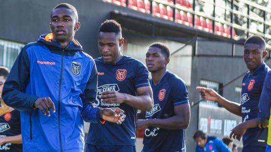 Los jugadores de Ecuador Sub 20 durante su primer entrenamiento en Buenos Aires antes del Mundial, el 11 de mayo de 2023.