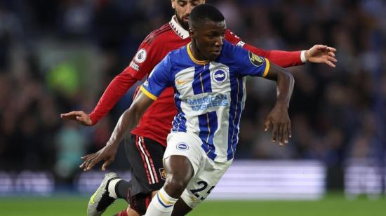 Moisés Caicedo, durante el partido del Brighton ante el Manchester United, el 4 de mayo de 2023.