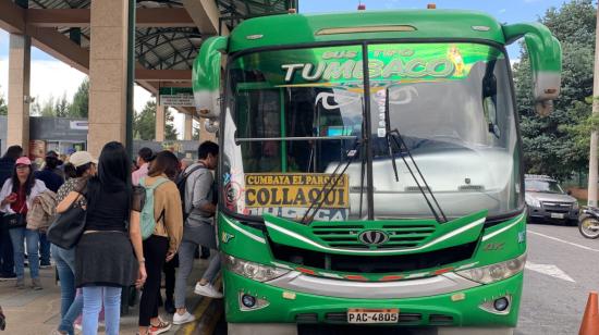 Un bus en la terminal Río Coca, el 11 de mayo de 2023.