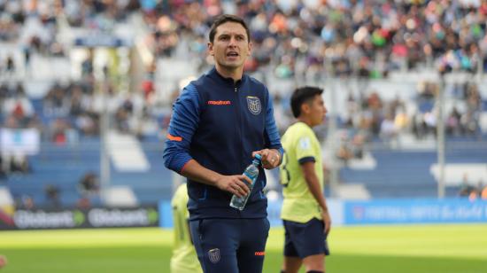 Miguel Bravo, durante el partido entre Ecuador y Estados Unidos en el Mundial Sub 20, el 20 de mayo de 2023.