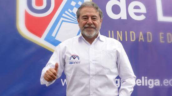 Isaac Álvarez, durante una entrevista con PRIMICIAS en el estadio Rodrigo Paz Delgado, el 20 de mayo de 2023.