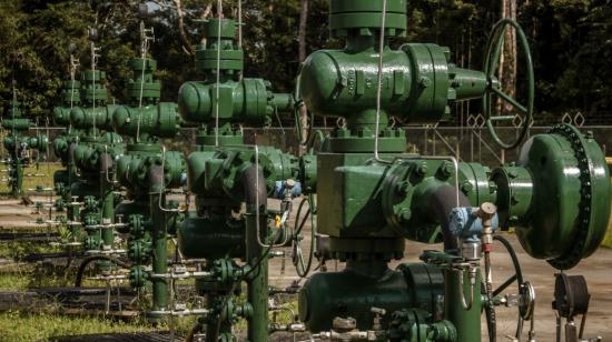 Pozos petroleros en el campo Edén Yuturi, en la Amazonía ecuatoriana, 22 de mayo de 2023.