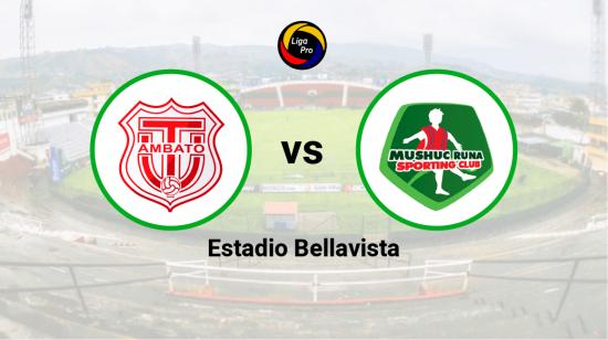 Técnico Universitario se enfrenta a Mushuc Runa en el estadio Bellavista el 27 de mayo de 2023.