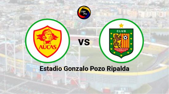 Aucas se enfrenta a Deportivo Cuenca en el estadio Gonzalo Pozo Ripalda, el 28 de mayo de 2023.