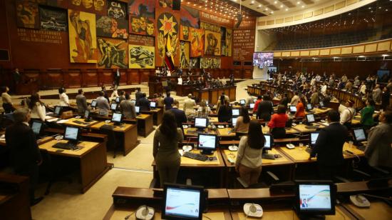 Vista general durante la instalación de una sesión parlamentaria para el juicio político contra el presidente Guillermo Lasso. Quito, 16 de mayo de 2023