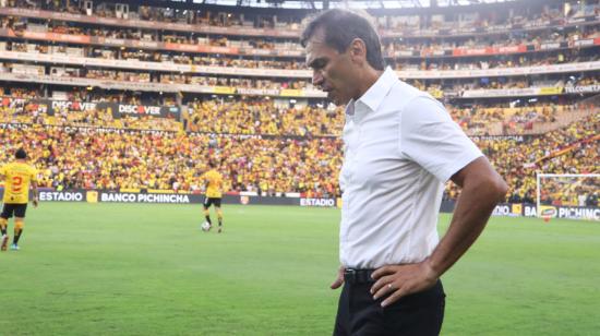 Fabián Bustos, durante el Clásico del Astillero entre Barcelona y Emelec, en el estadio Banco Pichincha, el 3 de junio de 2023.