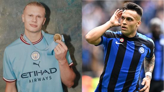 Erling Haaland y Lautaro Martínez, goleadores de Manchester City e Inter, respectivamente.