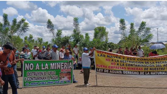 Protestas contra la minería en Bolívar, respaldada por el Frente Antiminero, 4 de mayo de 2023.