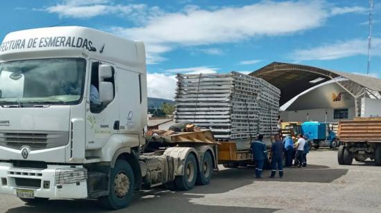 El puente bailey que se colocará en la vía Esmeraldas-Muisne.