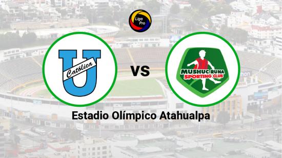 Universidad Católica se enfrenta a Mushuc Runa en el estadio Olímpico Atahualpa, el 9 de junio de 2023.