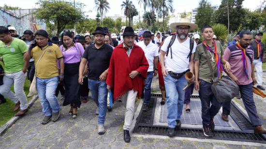 El presidente de la Conaie, Leonidas Iza, en Quito, el 13 de junio de 2023. 