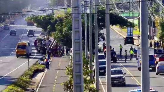 Tramo de la vía a la Costa, en Guayaquil, donde ocurrió el accidente de tránsito, el 18 de junio de 2023. 