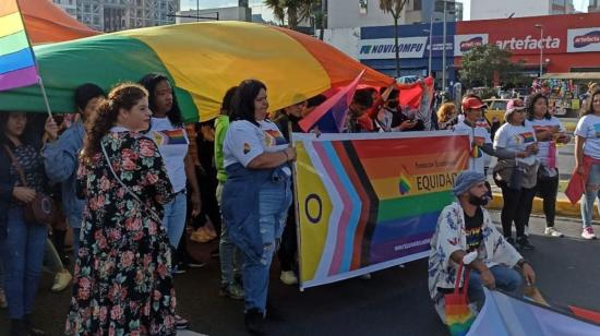 Miembros de la comunidad Lgtbi en una marcha, en 2022.