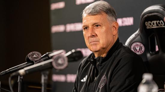 Gerardo 'Tata' Martino durante su primera rueda de prensa en Miami, Florida, el 29 de junio de 2023.