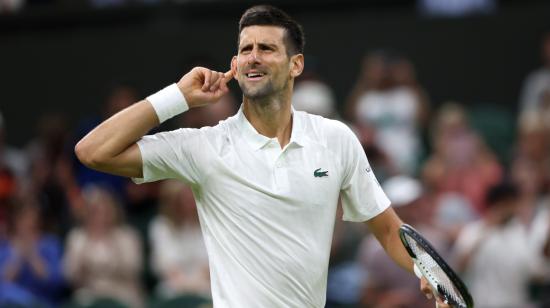 Novak Djokovic, tras su duelo ante Stan Wawrinka en Wimbledon, el 7 de julio de 2023.