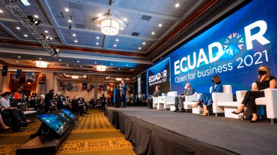 Ecuador Open for Business, un evento realizado en 2021, para atraer inversión extranjera.