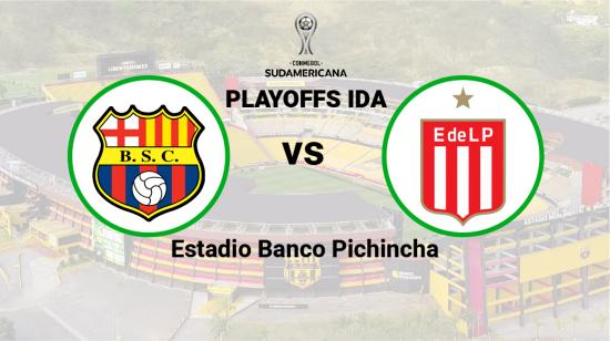 Barcelona se enfrenta a Estudiantes de La Plata en el estadio Banco Pichincha por la Copa Sudamericana, el 11 de julio de 2023.