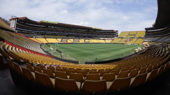 Imagen del Estadio Banco Pichincha, sede de la primera final de la LigaPro 2022 entre Barcelona y Aucas. 