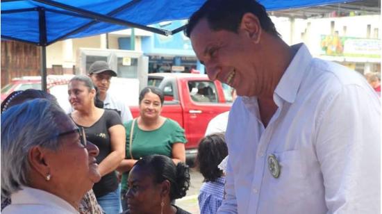 El candidato a asambleísta Rider Sánchez, en una actividad de campaña, en julio de 2023. 