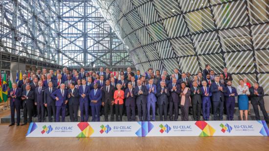 Líderes de la tercera cumbre Celac-UE, el 17 de julio de 2023, en Bruselas. 