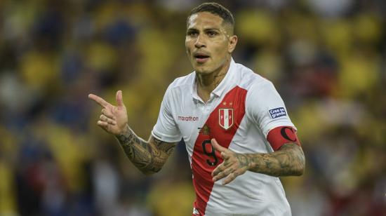 Paolo Guerrero festeja un gol ante Brasil, en la Copa América, el 7 de julio de 2019. 