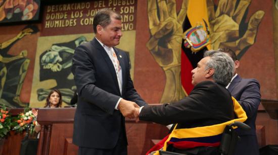 Rafael Correa entregó el poder a su sucesor Lenín Moreno, el 24 de mayo de 2017.