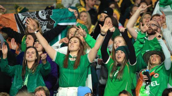 Aficionados de Irlanda durante el partido de la Copa Mundial Femenina de la FIFA 2023 entre Australia e Irlanda, el 20 de julio.