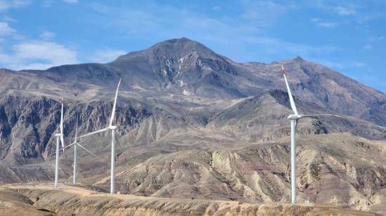 Parque eólico Minas de Huascachaca, en Loja, el 9 de marzo de 2023.