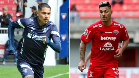 Paolo Guerrero, de Liga de Quito, y Lorenzo Reyes, de Ñublense. Estos equipos se enfrentarán en la Copa Sudamericana.