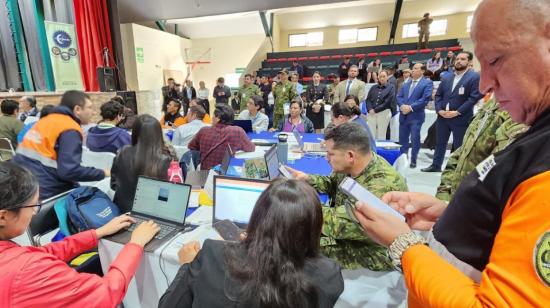 Autoridades realizaron un simulacro para medir la respuesta de las instituciones del Estado en Ecuador, ante el fenómeno de El Niño, el 26 de julio de 2023. 