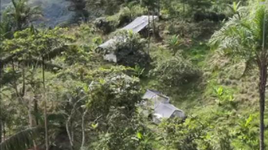 Vista panorámica de los dos invernaderos donde crecían plantas de coca en Esmeraldas, el 3 de agosto de 2023. 