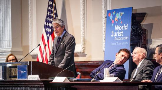 Guillermo Lasso asistió al World Law Congress, el 20 de julio de 2023.