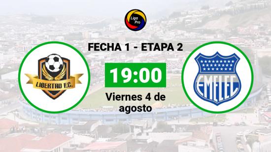 Libertad se enfrenta a Emelec el viernes 4 de agosto desde las 19:00.