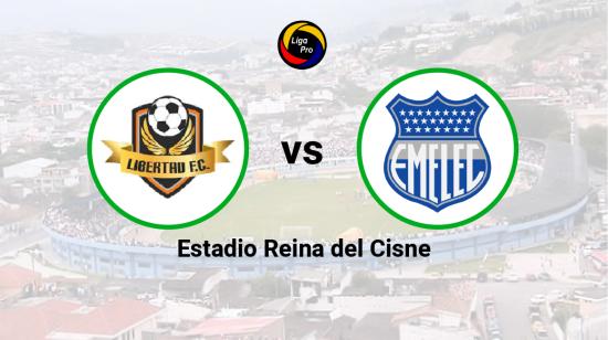 Libertad se enfrenta a Emelec en el estadio Reina del Cisne, el 4 de agosto de 2023.