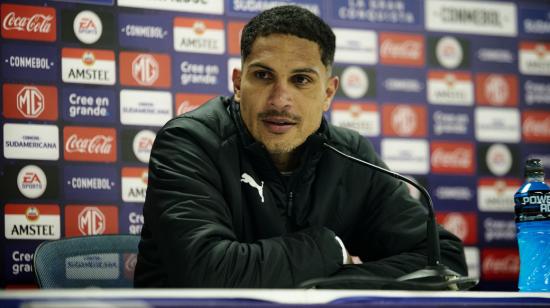 Paolo Guerrero, durante una rueda de prensa el 3 de agosto de 2023.