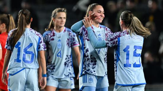 Las futbolistas de España festejan un gol ante Suiza en el Mundial femenino, el 5 de agosto de 2023.