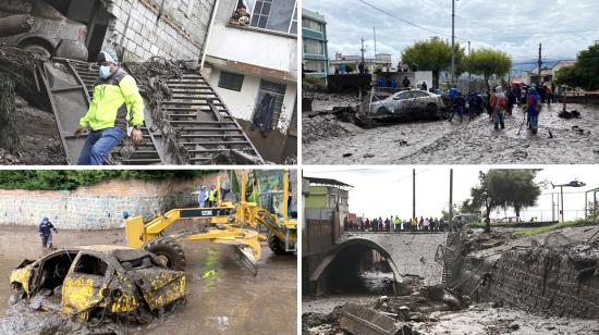 Imágenes de los sectores afectados por el aluvión ocurrido en Quito el 31 de enero de 2022. 