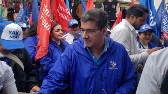 Bruno Segovia, candidato a asambleísta por la alianza Claro que se puede, este 12 de julio de 2023.