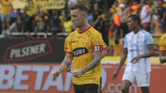 Damián Díaz, durante un partido con Barcelona SC ante Guayaquil City, el 11 de junio de 2023.