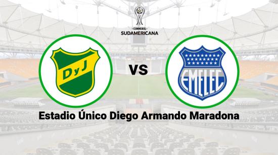 Emelec visita a Defensa y Justicia en el estadio Único Diego Armando Maradona, en La Plata, el 8 de agosto de 2023.