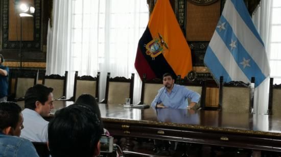 El alcalde de Guayaquil, Aquiles Alvarez, en su segundo informe ciudadano el 9 de agosto de 2023.