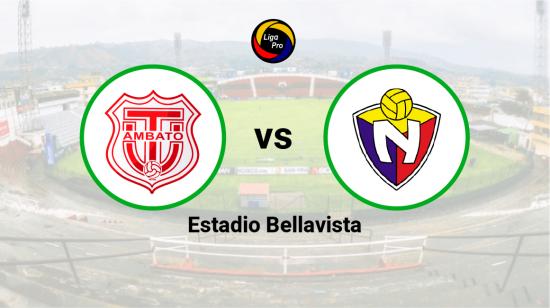 Técnico Universitario se enfrenta a El Nacional en el estadio Bellavista, el 12 de agosto de 2023. 