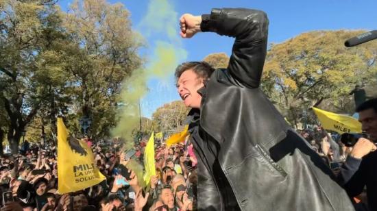 El candidato Javier Milei en un acto de campaña, el 5 de agosto de 2023.